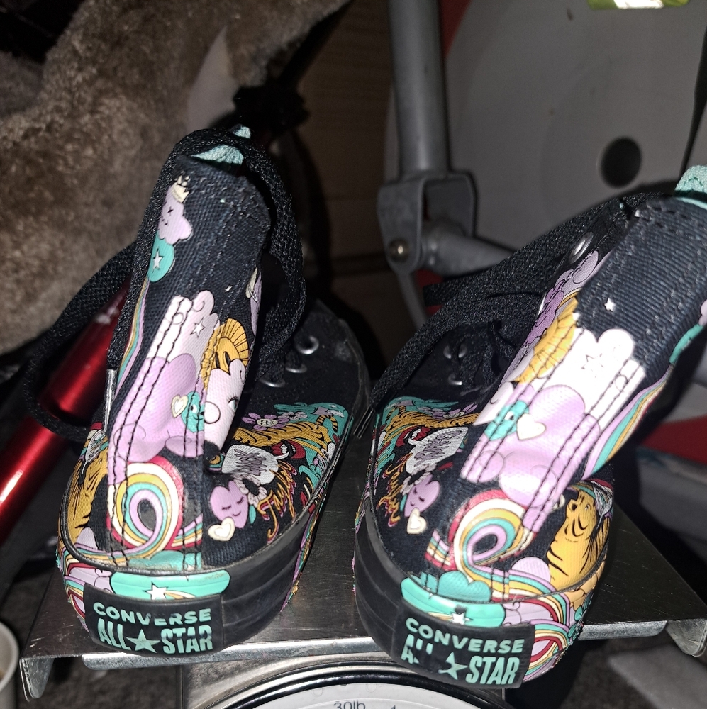 2 Youth Converse psychedelic pattern high top shoes - Picture 5 of 8
